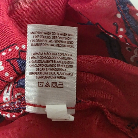 Faded Glory XL (16-18) Womens Red Paisley Tank Top V Neck - Picture 6 of 10